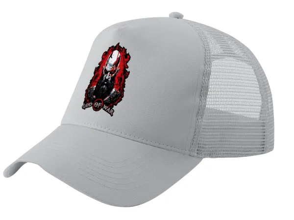God of war — Trucker Hat with Mesh, GREY, (COTTON, KIDS, UNISEX, ONE SIZE)