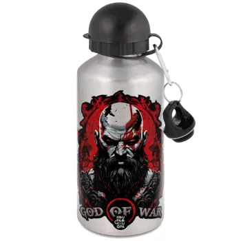 God of war, Μεταλλικό παγούρι νερού, Ασημένιο, αλουμινίου 500ml