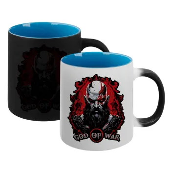 God of war, Κούπα Μαγική εσωτερικό μπλε, κεραμική 330ml που αλλάζει χρώμα με το ζεστό ρόφημα