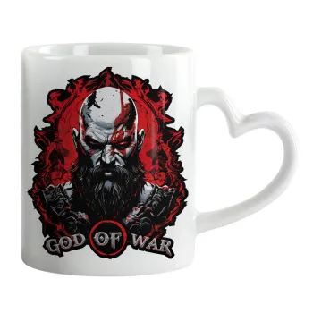 God of war, Mug heart handle, ceramic, 330ml