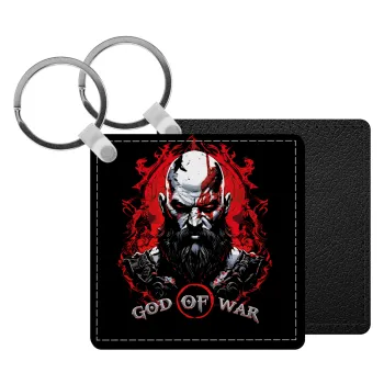 God of war, Μπρελόκ Δερματίνη, τετράγωνο ΜΑΥΡΟ (5x5cm)