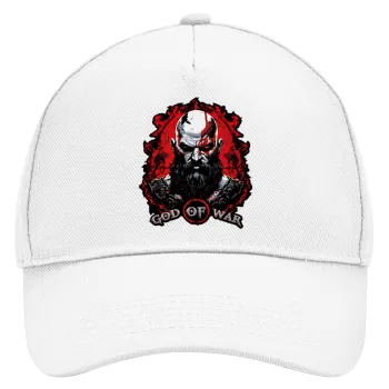 God of war, Καπέλο Ενηλίκων Baseball, Drill, Λευκό (100% ΒΑΜΒΑΚΕΡΟ, ΕΝΗΛΙΚΩΝ, UNISEX, ONE SIZE)