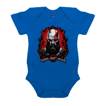 God of war, Βρεφικό φορμάκι μωρού, Μπλε Κοβαλτίου, 100% Organic Cotton, κοντομάνικο