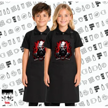 God of war, Μαύρη ΠΑΙΔΙΚΗ Ποδιά μακριά Σεφ ολόσωμη με τσέπες