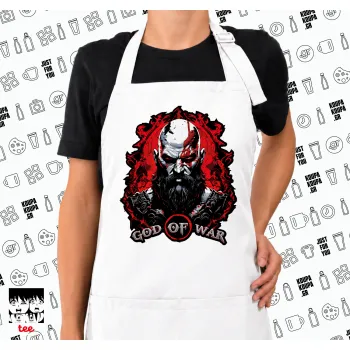 God of war, Ποδιά μακριά Σεφ ολόσωμη με τσέπες white (ΕΝΗΛΙΚΩΝ)