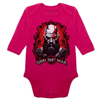 God of war, Μακρυμάνικο βρεφικό φορμάκι, 0-18 μηνών, ΡΟΖ, 100% Organic Cotton