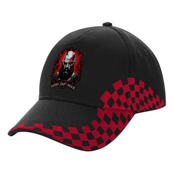 God of war, Καπέλο Ενηλίκων Ultimate ΜΑΥΡΟ/ΚΟΚΚΙΝΟ RACING, (100% ΒΑΜΒΑΚΕΡΟ DRILL, ΕΝΗΛΙΚΩΝ, UNISEX, ONE SIZE)