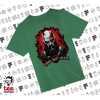 God of war, Άνετο παιδικό T-Shirt ΠΡΑΣΙΝΟ από 100% βαμβάκι, για κάθε μέρα. Vegan & OEKO-TEX πιστοποιημένο.