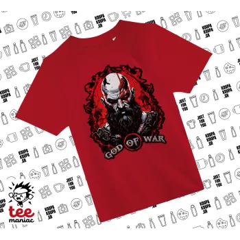 God of war, Άνετο παιδικό T-Shirt ΚΟΚΚΙΝΟ από 100% βαμβάκι, για κάθε μέρα. Vegan & OEKO-TEX πιστοποιημένο.