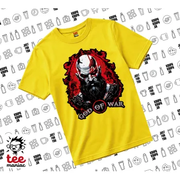 God of war, yellow childrens T-Shirt made of 100% cotton, for every day. Vegan & OEKO-TEX certified.