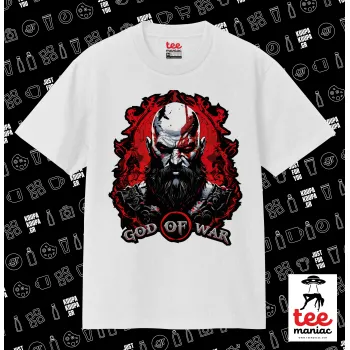 God of war, Κλασικό T-Shirt, διπλής ραφής, χωρίς πλευρικές ραφές ΛΕΥΚΟ από 100% βαμβάκι. Vegan & OEKO-TEX πιστοποιημένο.
