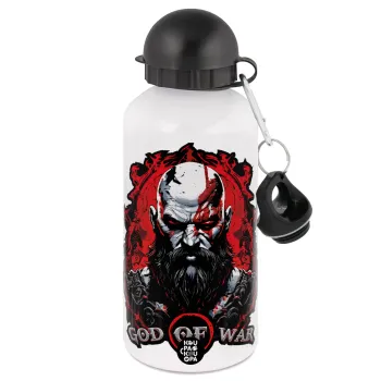 God of war, Μεταλλικό παγούρι νερού, Λευκό, αλουμινίου 500ml