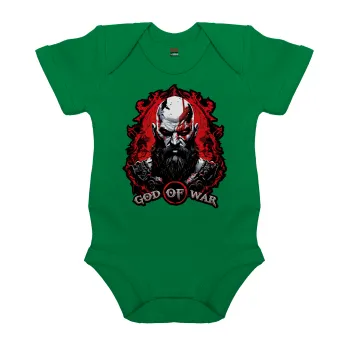 God of war, Βρεφικό φορμάκι μωρού, ΠΡΑΣΙΝΟ, 100% Organic Cotton, κοντομάνικο
