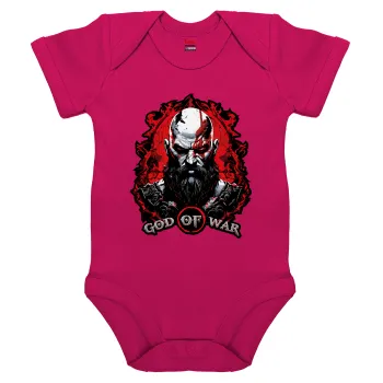 God of war, Βρεφικό φορμάκι μωρού, 0-18 μηνών, ΡΟΖ, 100% Organic Cotton, κοντομάνικο