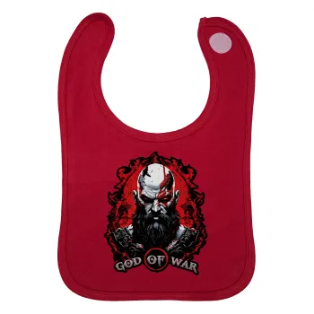 God of war, Σαλιάρα με Σκρατς Κόκκινη 100% Organic Cotton (0-18 months)