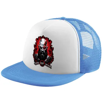 God of war, Child's Soft Trucker Hat with Blue/White Mesh (POLYESTER, CHILD, ONE SIZE)
