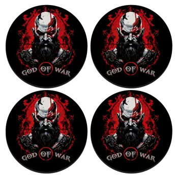 God of war, SET of 4 round wooden coasters (9cm)
