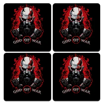 God of war, ΣΕΤ 4 Σουβέρ ξύλινα τετράγωνα (9cm)
