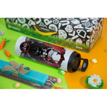 God of war, Πασχαλινή Λαμπάδα με Travel Tumbler θερμό με διπλό καπάκι (600ml, BPA free) & κερί αρωματικό πλακέ (30cm) (ΤΙΡΚΟΥΑΖ)