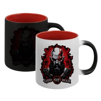 God of war, Κούπα Μαγική εσωτερικό κόκκινο, κεραμική, 330ml που αλλάζει χρώμα με το ζεστό ρόφημα
