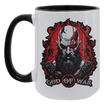 God of war, Κούπα Mega 15oz, κεραμική Μαύρη, 450ml