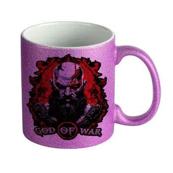 God of war, Κούπα Μωβ Glitter που γυαλίζει, κεραμική, 330ml