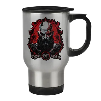 God of war, Κούπα ταξιδιού ανοξείδωτη με καπάκι, διπλού τοιχώματος (θερμό) 450ml