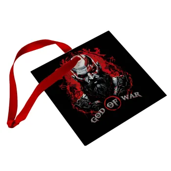 God of war, Christmas ornament, glass square ornament 9x9cm