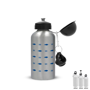 Fishing, Metallic water jug, Silver, aluminum 500ml