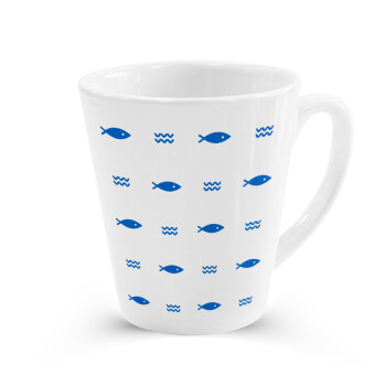 Fishing, Κούπα κωνική Latte Λευκή, κεραμική, 300ml