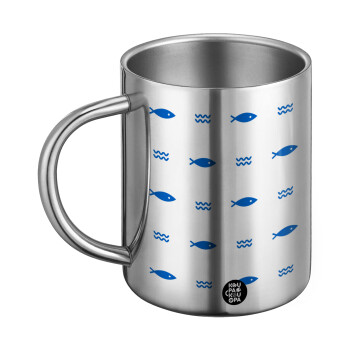 Ψαράκια, Ανοξείδωτη Μεταλλική Κούπα 450ml - Διπλού Τοιχώματος