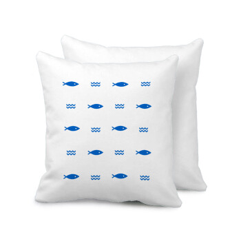 Fishing, Sofa cushion 40x40cm includes filling