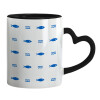 Mug heart black handle, ceramic, 330ml