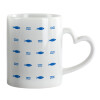 Mug heart handle, ceramic, 330ml