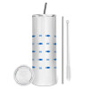 Tumbler stainless steel 600ml, with metal straw & cleaning brush
