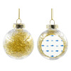 Transparent Christmas tree ball ornament with gold filling 8cm