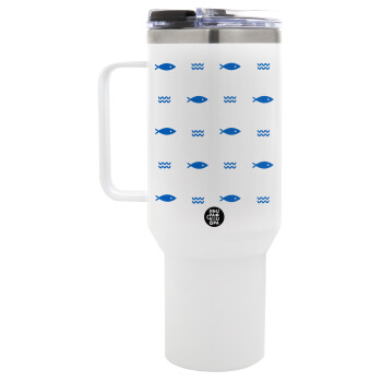 Fishing, Mega Stainless steel Tumbler with lid, double wall 1,2L