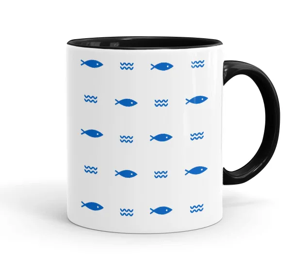 Fishing — Mug colored black, ceramic, 330ml