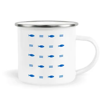 Ψαράκια, Κούπα Μεταλλική εμαγιέ λευκη 360ml