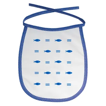 Ψαράκια, Σαλιάρα μωρού αλέκιαστη με κορδόνι Μπλε