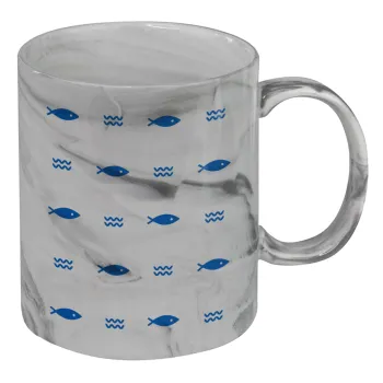 Fishing, Mug ceramic marble style, 330ml