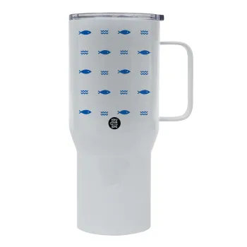 Fishing, Mega Stainless steel Tumbler with lid, double wall 750L