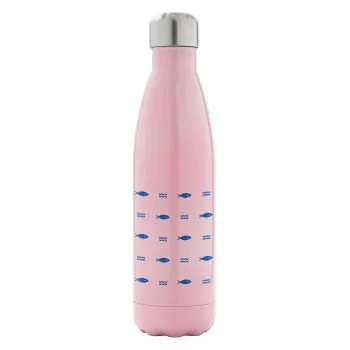 Fishing, Metal mug thermos Pink Iridiscent (Stainless steel), double wall, 500ml