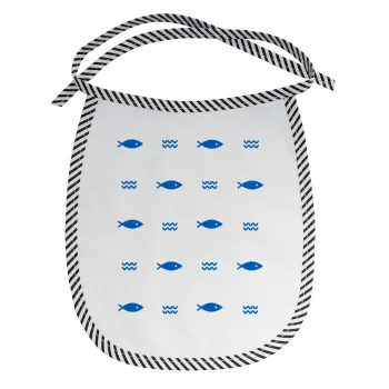 Ψαράκια, Σαλιάρα μωρού αλέκιαστη με κορδόνι Μαύρη