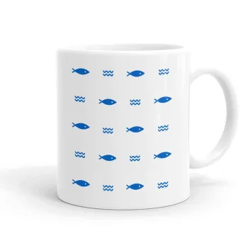 Fishing, Ceramic coffee mug, 330ml