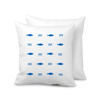 Fishing, Sofa cushion 40x40cm includes filling
