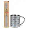 Easter Set, metallic thermal cup (300ml) & Easter aromatic flat candle (30cm) (GRAY)