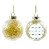 Transparent Christmas tree ball ornament with gold filling 8cm