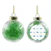 Transparent Christmas tree ball ornament with green filling 8cm