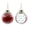 Transparent Christmas tree ball ornament with red filling 8cm